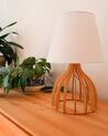 Wooden Table Lamp Light Wood and White AGUEDA_863690