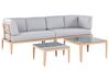 Lounge Set Aluminium heller Holzfarbton 6-Sitzer linksseitig modular Auflagen hellgrau RIMA III_828869