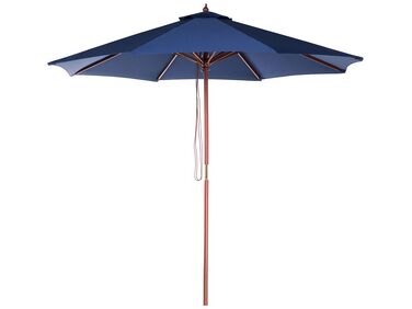 Parasol de  jardin en bois avec toile bleu marine ⌀ 270 cm TOSCANA 