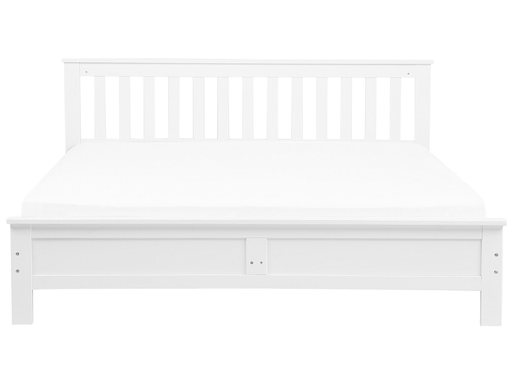 Wooden EU Super King Size Bed White MAYENNE Beliani.co.uk