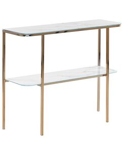 Konsolipöytä teräs marmorikuvio valkoinen/kulta CALVERT Konsolipöytä teräs marmorikuvio valkoinen/kulta CALVERT