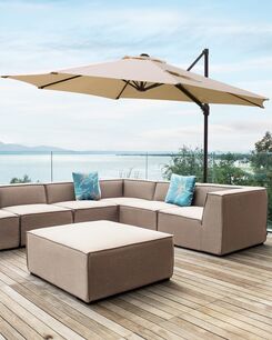 Riippuva aurinkovarjo ruskeanharmaa ⌀ 295 cm SAVONA II Riippuva aurinkovarjo ruskeanharmaa ⌀ 295 cm SAVONA II