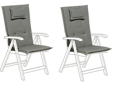 Sada 2 polštářů pro zahradní židle šedá TOSCANA/JAVA