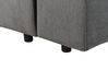 Left Hand Jumbo Cord Corner Sofa Bed with Storage Dark Grey LUSPA_898718