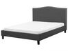 Fabric EU Super King Bed Multicolour LED Grey MONTPELLIER_772063