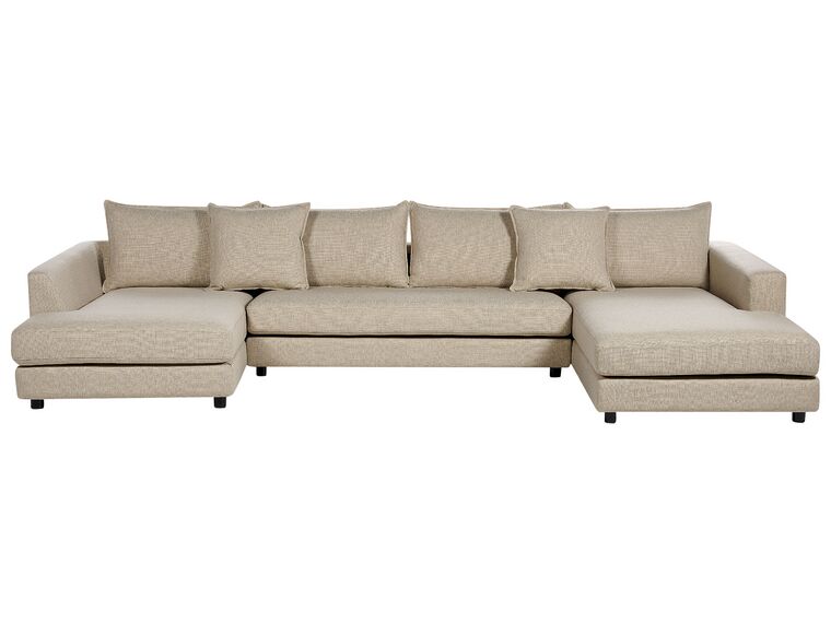 5 Seater Fabric Sofa Beige LILVIKEN_887201