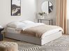 Łóżko z pojemnikiem tapicerowane 160 x 200 cm jasnoszare DINAN_903728