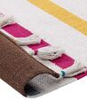 Teppich Baumwolle mehrfarbig 140 x 200 cm gestreiftes Muster Kurzflor HISARLI_836811