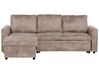 Right Hand Faux Leather Corner Sofa Bed with Storage Brown NESNA_808471