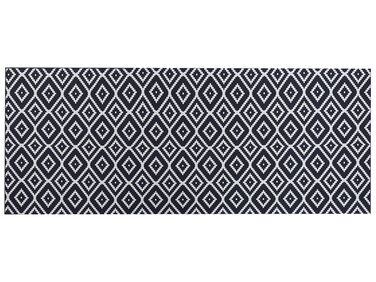 Tæppeløber 80 x 200 cm sort og hvid KARUNGAL