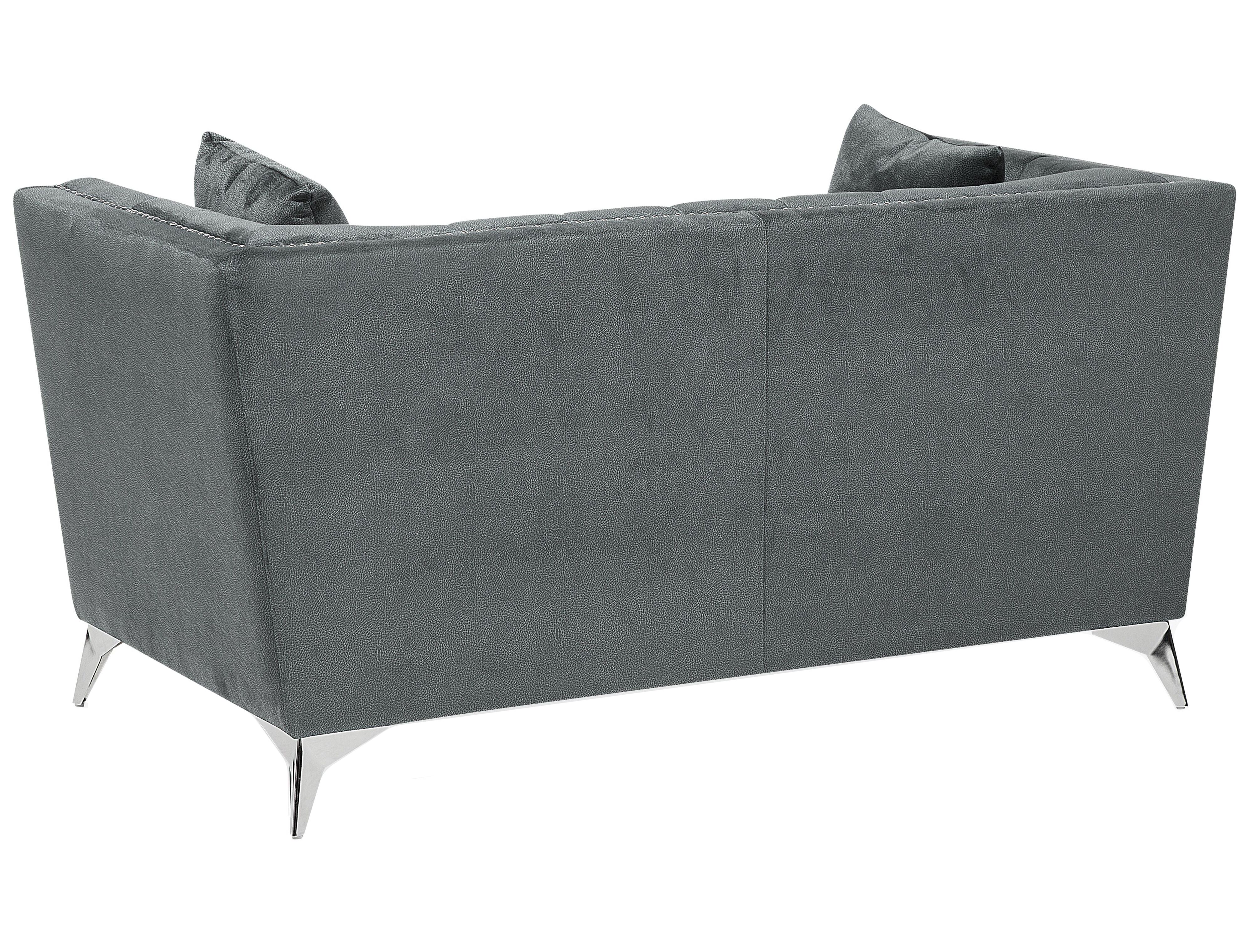 Sofa 2-osobowa welurowa szara GAULA