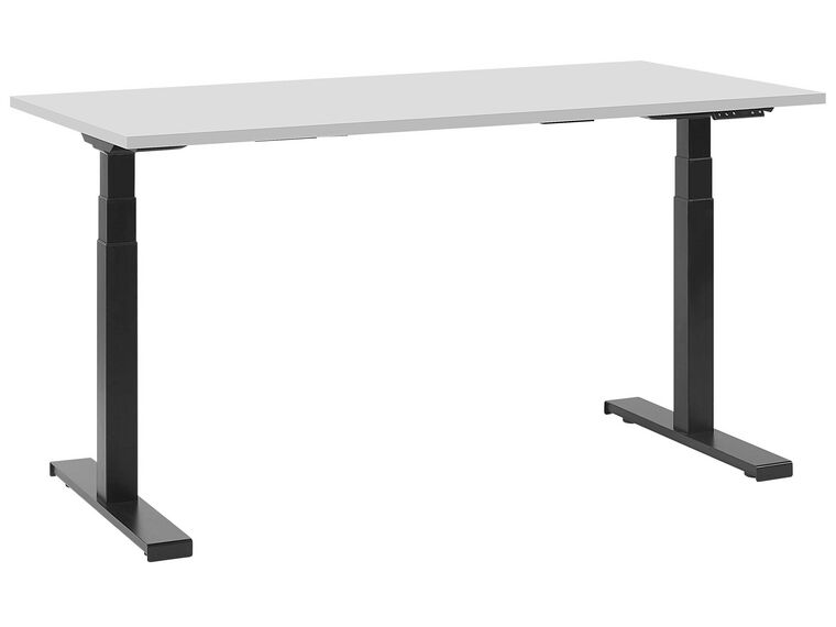 Elektromosan Állítható Magasságú Szürke és Fekete Íróasztal 130 x 72 cm DESTIN II_786816