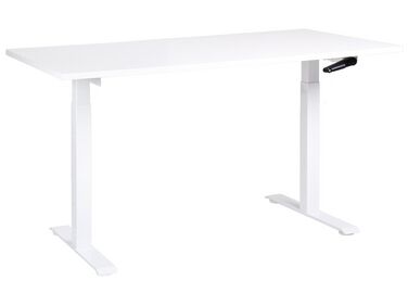 Schreibtisch weiß 160 x 72 cm manuell höhenverstellbar DESTINES
