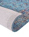 Teppich Baumwolle blau 80 x 150 cm orientalisches Muster Kurzflor KANSU_852273