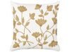 Set of 2 Embroidered Cotton Cushions Floral Pattern 45 x 45 cm White and Beige LUDISIA_892675