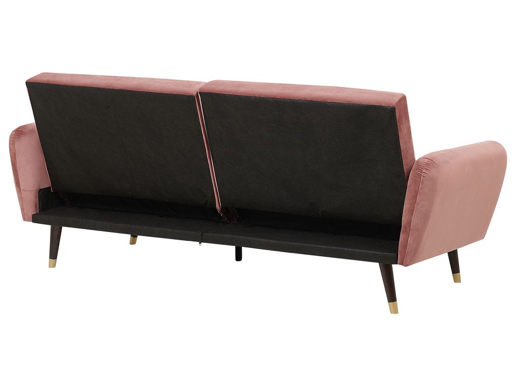 Sofá cama de terciopelo rosa VIMMERBY Beliani.es