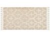 Teppich Baumwolle hellbeige 80 x 150 cm geometrisches Muster Kurzflor ITANAGAR_849108