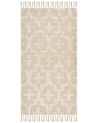 Teppich Baumwolle hellbeige 80 x 150 cm geometrisches Muster Kurzflor ITANAGAR_849108
