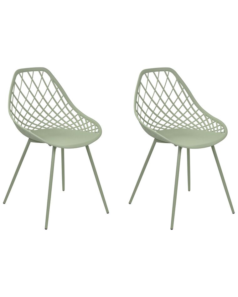 Set of 2 Dining Chairs Green CANTON II_861829