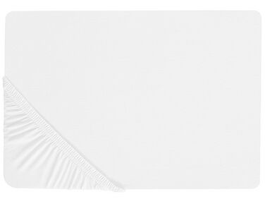 Cotton Fitted Sheet 180 x 200 cm White JANBU