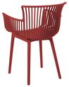 Set of 4 Plastic Dining Chairs Red PESARO_825415