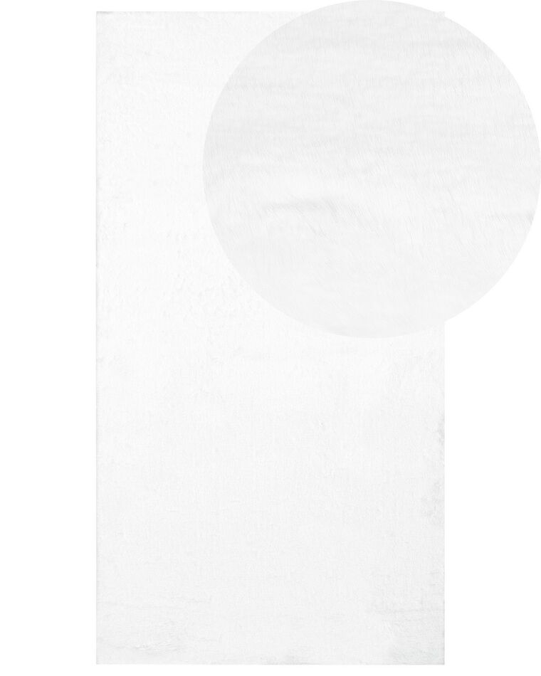 Matto jäniksen tekoturkis valkoinen 80 x 150 cm MIRPUR_858913