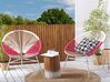 Lot 2 chaises de jardin rose et blanc ACAPULCO_717821