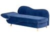 Chaise-longue à esquerda com arrumação em veludo azul marinho MERI II_914260