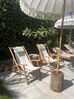 2 Seater Bamboo Sun Lounger Set with Coffee Table Light Wood and Off-White ATRANI /MOLISE_831265