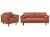 4 Seater Fabric Living Room Set Golden Brown NURMO_896283