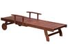 Wooden Reclining Sun Lounger with Red Cushion TOSCANA_784127