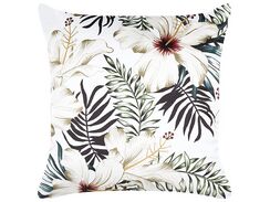 Koristetyyny sametti valkoinen/vihreä 45 x 45 cm OKRA Koristetyyny sametti valkoinen/vihreä 45 x 45 cm OKRA