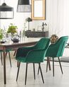Sæt med 2 spisebordsstole velour mørkegrøn WELLSTON_901811