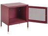 Mesa de cabeceira com 1 porta em metal vermelho OSSETT_830330