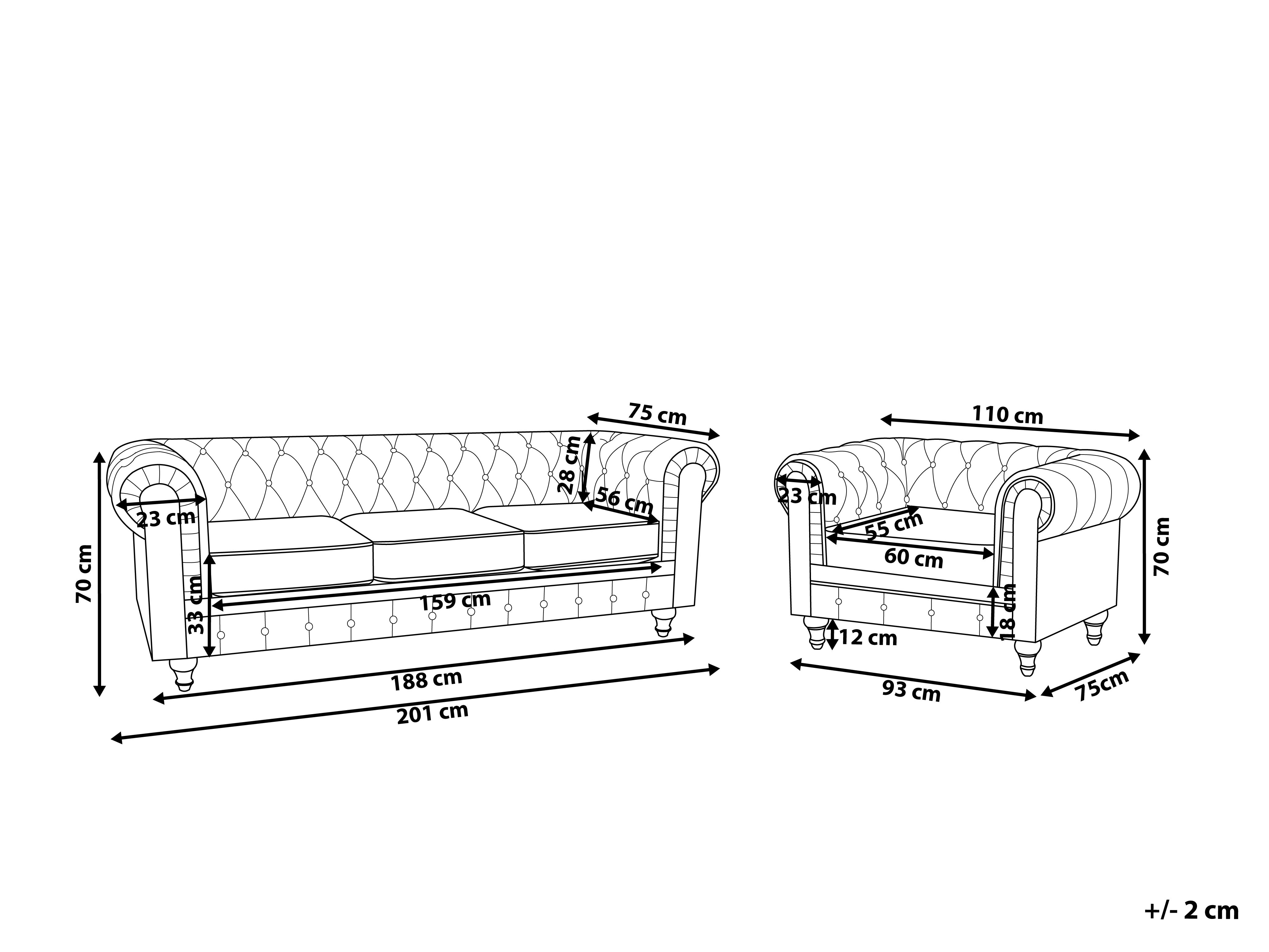 Velvet Living Room Set Green CHESTERFIELD Beliani.co.uk