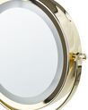 Make-up spiegel met LED goud/zwart ø 26 cm SAVOIE_848182