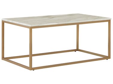 Konferenční stolek s mramorovým efektem béžový/zlatý DELANO