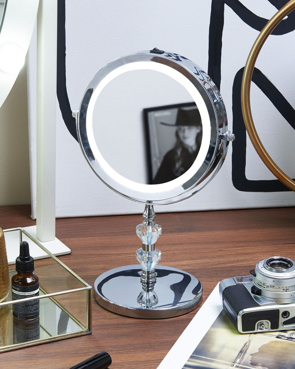 Espelho de maquiagem, espelho de maquilhagem com 80 luzes LED, espelho LED  compacto, espelho cosmético portátil com 3 luzes coloridas, acessórios de  viagem para mulheres ouro rosa : .com.br: Beleza