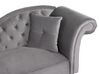 Right Hand Chaise Lounge Velvet Grey LATTES_738725
