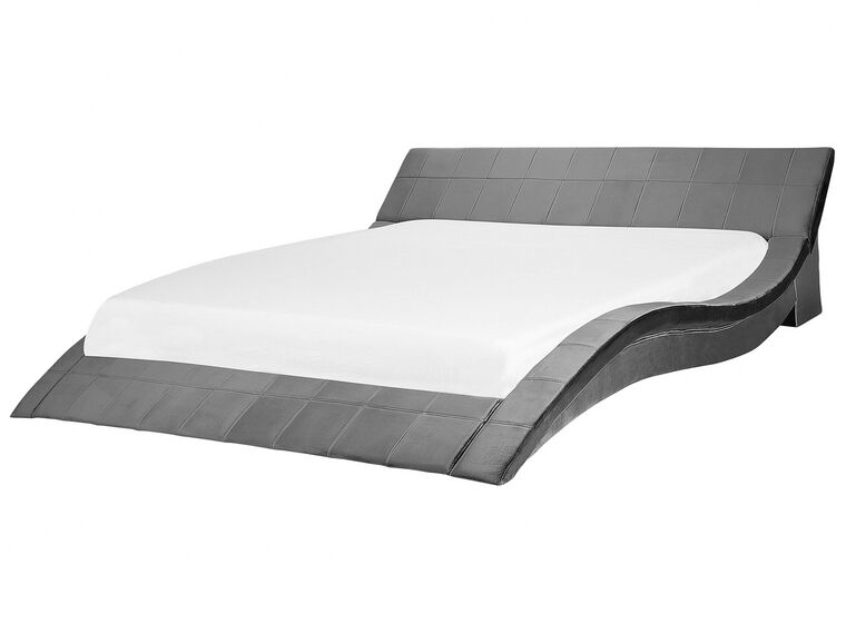 Zamatová vodná posteľ 180 x 200 cm sivá VICHY_741759