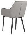 Spisebordsstol med armlæn grå velour sæt af 2 WELLSTON_901891