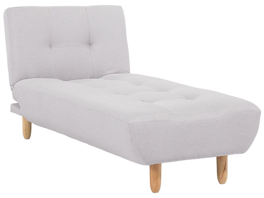 Chaise longue en tissu gris clair ALSTEN  Beliani.fr