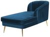 Chaise longue fluweel marineblauw linkszijdig ALLIER_774271