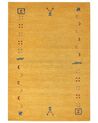 Sárga gabbeh gyapjúszőnyeg 160 x 230 cm AKALAN_856033