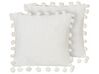 Conjunto de 2 almofadas decorativas em tecido branco 45 x 45 cm JASMINE_914061