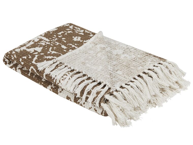 Cotton Blanket 130 x 180 cm Brown and Beige PAZARYERI_754341