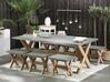 6 Seater Concrete Garden Dining Set Grey OLBIA_771455