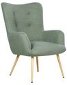 Boucle Wingback Chair with Footstool Light Green VEJLE II_901593