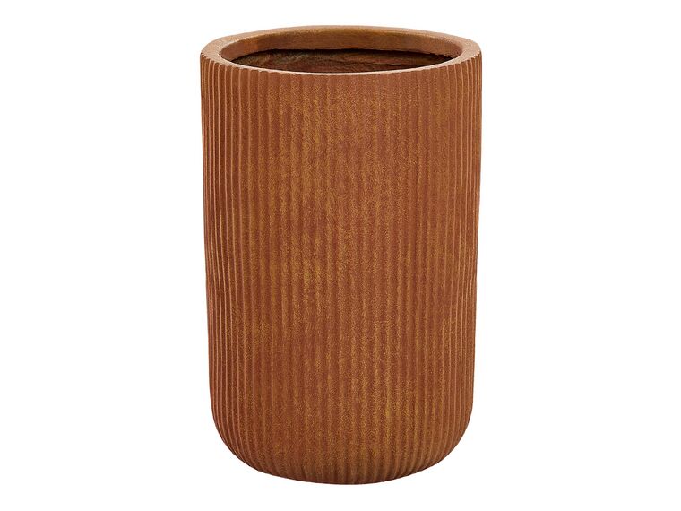 Vaso para plantas em fibra de argila castanha dourada 25 x 25 x 38 cm EANTIO_871770