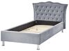 Velvet EU Single Size Bed Grey METZ_861361